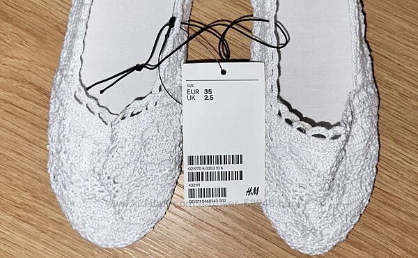 Ніжні мереживні балетки H&M на дівчинку
