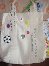  Marc Jacobs сумка текстиль , шопер, со значками