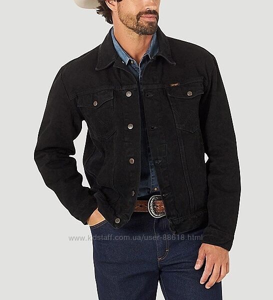 Джинсовые куртки Wrangler Western Cowboy Cut - Shadow Black чёрный