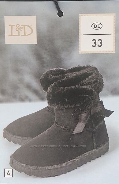 Детские угги l&d на меху, р.32 и р.33