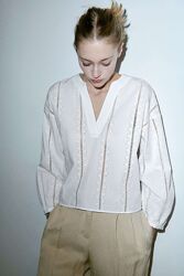 Блузка Zara Cutwork Embroidery розмір М