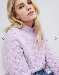 Лиловый свитер джемпер THE EAST ORDER плетеный косами