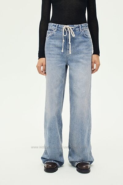 Жіночі джинси wide-leg zara в стилі acne 42 розміру