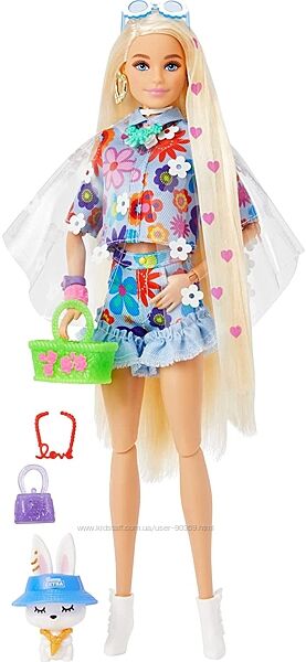 Лялька Барбі Екстра Блондинка у квітковому жакеті Barbie Extra 12