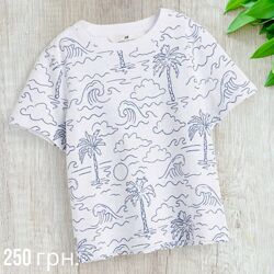 Класична бавовняна футболка з принтом хвиль 