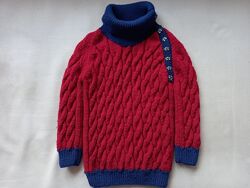Теплый вязаний свитер на 6-7 лет