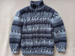 Теплый вязаний свитер размер 116