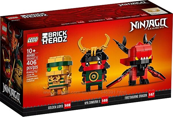 Lego BrickHeadz Сувенирный набор 10 лет Лего Ниндзяго 40490