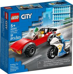 Lego City Погоня за автомобилем на полицейском мотоцикле 60392