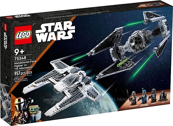 Lego Star Wars Мандалорский истребитель против Перехватчика TIE 75348
