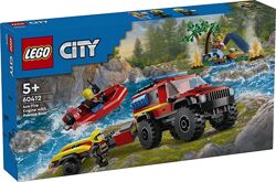 Lego City Пожарный внедорожник со спасательным катером 60412