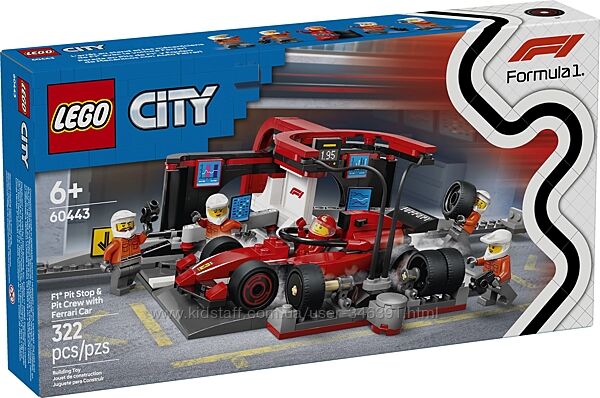 Конструктор Lego City Пит-стоп F1 с болидом Ferrari 60443
