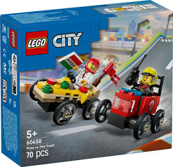 Конструктор Lego City Пицца против пожарной машины 60458