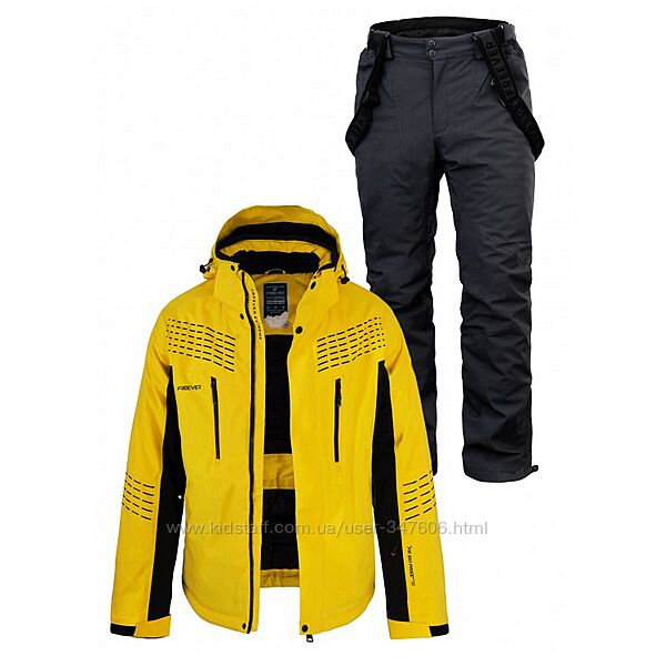 Мужской лыжный костюм желтый в подарок термобелье