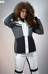 Женская лыжная куртка черная, белая