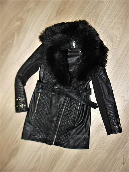 Пальто/плащ/куртка с екокожи River Island 9-10лет рост 140