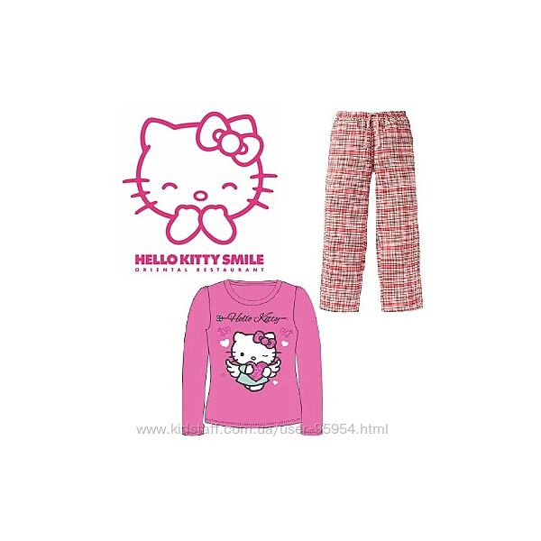 Домашний костюмчик пижама Hello Kitty с фланелькой Германия 122 128
