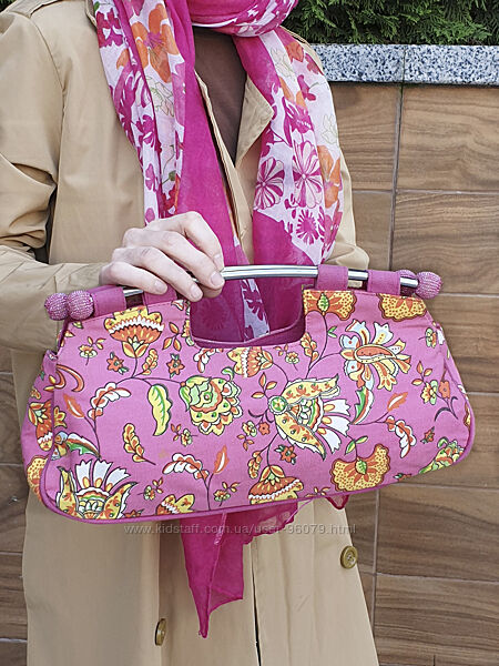 Розовая сумочка Bulaggi оригинал, розовый коттоновый клатч