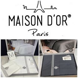 Постельное белье с вышивкой Евро Размер 200x220 -Maison D or Сатин Delux