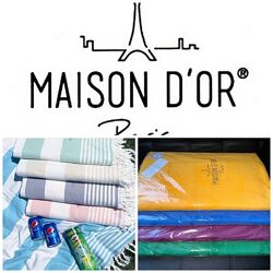 Махровое полотенце с жаккардовым узором фирмы Maison Dor для пляжа, сауны 