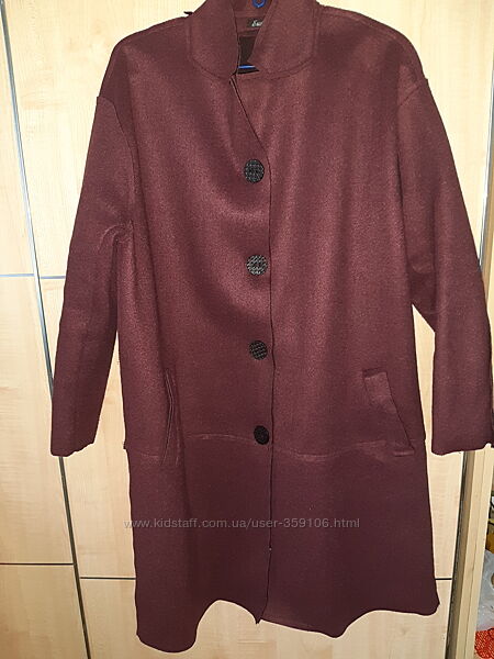 Класне, бордове кашемірове пальто 48-50