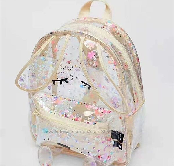 Маленький детский рюкзак прозрачный с блестками Zara
