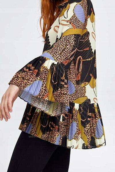 Сорочка з принтом у стилі печворк від Zara р. М