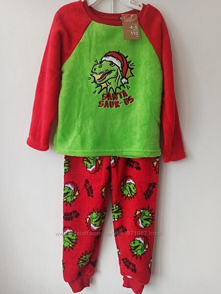Плюшевая пижама на мальчика 3-4-5-6-7-8 лет Primark, піжама