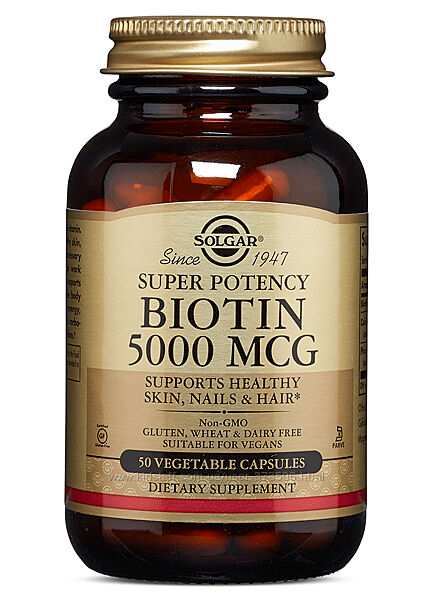 Solgar Biotin 5000 mcg Витамин В7 5000 мкг, 50 капсул