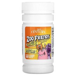 21st Century Zoo Friends Мультивитамины для детей с витамином С, 60 табл