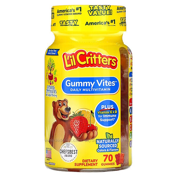 L&acuteil Critters Мультивітаміни і мінерали для дітей Gummy Vites Complete 70