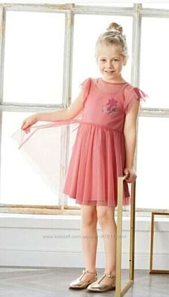 Нарядне дитяче фатинове рожеве плаття на 2-4 роки lupilu