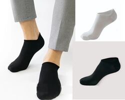Чоловічі низькі шкарпетки Shato 003 бамбук розміри 39-45 чорні білі