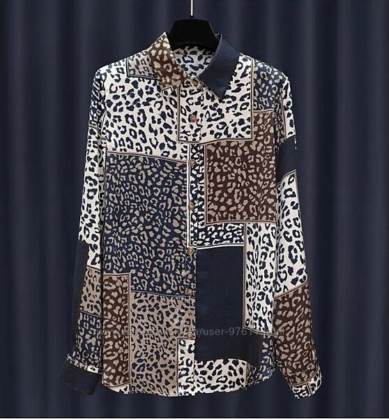 Блузка жіноча Леопард синя