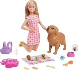 Кукла Барби и собака с новорожденными щенками Barbie Newborn Pups Doll 