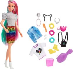 Barbie Leopard Rainbow Hair Барби радужные волосы