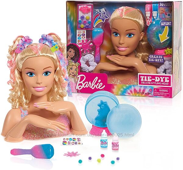 Барби голова манекен Barbie Tie-Dye Deluxe 22-Piece Styling Head