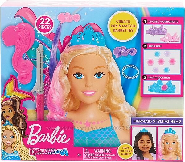 Барби русалочка манекен голова для причесок Barbie Dreamtopia Mermaid