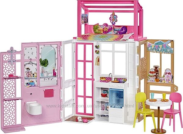 Портативный двухэтажный домик для кукол Barbie Барби