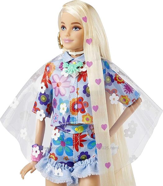 Кукла Barbie Extra Doll 12 Модница в цветочном костюме с кроликом