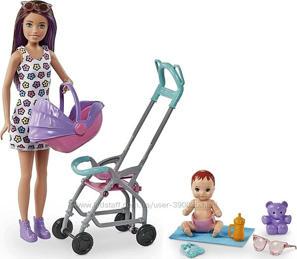 Barbie Skipper Babysitters Кукла Барби Скиппер Няня с коляской и пупсом