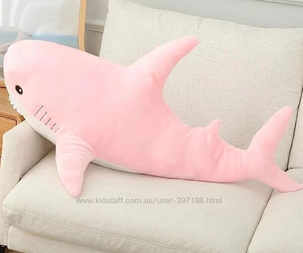 Акула 100 см рожева ikea мяка іграшка ікеа подушка 