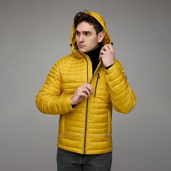 Мужская демисезонная куртка с капюшоном, ТМ Vavalon, арт. 116 yellow