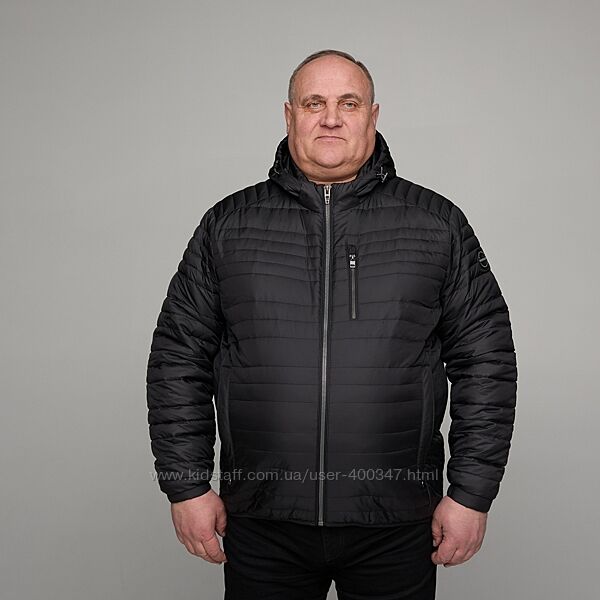 Мужская демисезонная куртка с капюшоном, батал, ТМ Vavalon, 2116 black