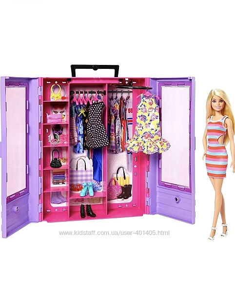 Ігровий набір Barbie Бузкова шафа для одягу з лялькою