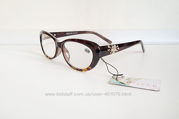 Очки женские для зрения 6063, с диоптриями с белой линзой 2,00, 3,00