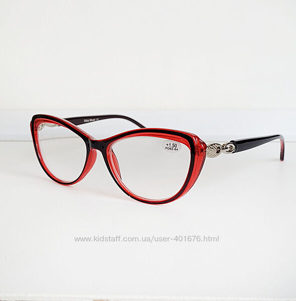 Очки женские для зрения 536, с диоптриями, с белой линзой 