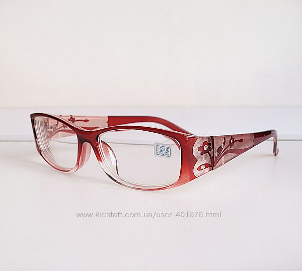 Очки женские для зрения 6614, с диоптриями с белой линзой 2,25 и -2,00