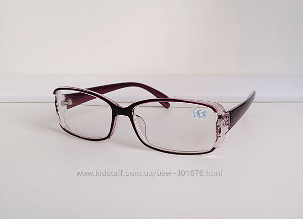 Очки женские для зрения 6632, с диоптриями с белой линзой 3,75 