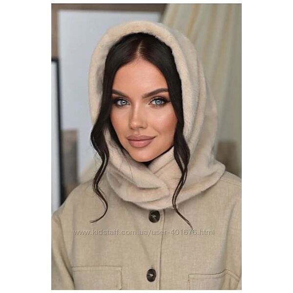 Женский капор из искусственного меха норка